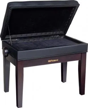 Roland RPB-400RW zongora pad állítható magasságú vinyl tetővel tároló rekesszel - szatén rózsafa