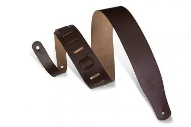 Levy's M26-DBR Gitárpánt, bőr, 6cm széles 96-130cm hosszú, sötét barna