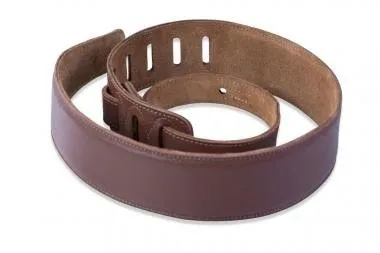 Levy's M26GF-BRN Gitárpánt, párnázott, puhított bőr, 6cm széles, 94-130cm hoszzú, barna