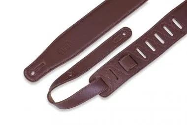 Levy's M26GF-BRN Gitárpánt, párnázott, puhított bőr, 6cm széles, 94-130cm hoszzú, barna