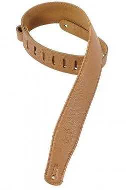 Levy's M26GF-TAN Gitárpánt, párnázott, puhított bőr, 6cm széles, 94-130cm hoszzú, bőrszín
