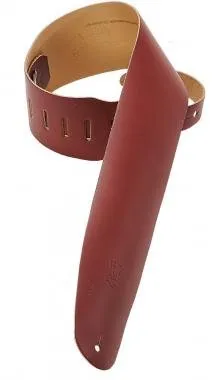 Levy's M4-BRG Basszusgitár pánt, bőr, 9cm széles, 91-132cm hosszú, burgundi vörös