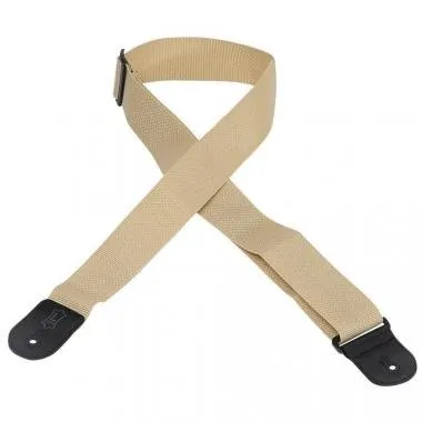 Levy's M8POLY-TAN Gitárpánt, polopropilén, poliészter végekkel, 5cm széles, 157cm hosszú, bőrszín