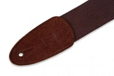 Levy's MC8-BRN Gitárpánt, pamut, bőr végekkel, 5cm széles, 147cm hosszú, barna