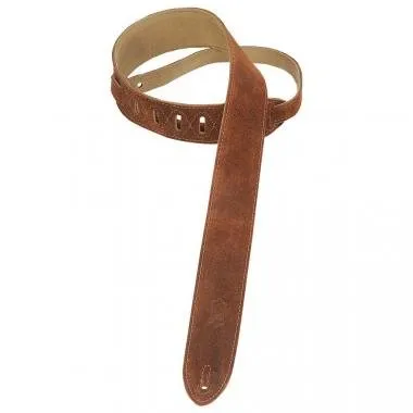 Levy's MS12-BRN Gitárpánt, hasított bőr, bőr hátlappal, állítható 91-132cm, barna