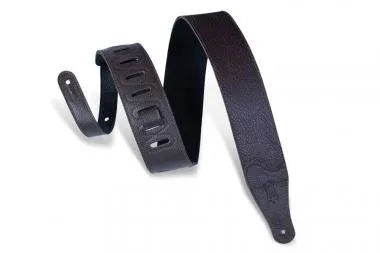Levy's M26BL-DBR Gitárpánt, puhított bőr, 6cm széles, 104-140cm hoszzú, sötét barna