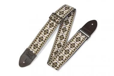 Levy's M8HTV-07 Gitárpánt, szőtt, bőr hátoldal, 5cm széles, 142cm hosszú, mintás