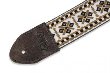 Levy's M8HTV-07 Gitárpánt, szőtt, bőr hátoldal, 5cm széles, 142cm hosszú, mintás