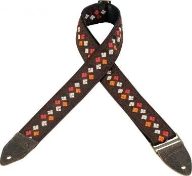 Levy's M8HTV-15 Gitárpánt, szőtt, bőr hátoldal, 5cm széles, 142cm hosszú, mintás