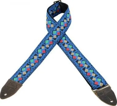 Levy's M8HTV-16 Gitárpánt, szőtt, bőr hátoldal, 5cm széles, 142cm hosszú, mintás