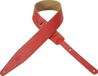 Levy's MG317LL-RED Gitárpánt.hasított bőr, 6cm széles, 140cm hosszú, piros