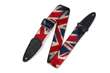 Levy's MDP-UK Gitárpánt, szublimálva nyomtatott, poliészter, 5cm széles, 165cm hosszú, koptatott zás