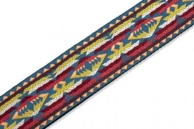 Levy's M8HT-22 Gitárpánt, szőtt, polipropilén hátoldal, 5cm széles, 160cm hosszú, mintás