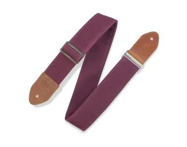Levy's M7WC-BRG Gitárpánt, viaszolt textil, 5cm széles, 91-152cm hosszú, burgundi vörös