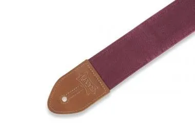Levy's M7WC-BRG Gitárpánt, viaszolt textil, 5cm széles, 91-152cm hosszú, burgundi vörös