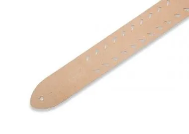 Levy's M12TTC-BLK Gitárpánt, lyukasztott szegélyű (fog), bőr, 5cm széles, 144cm hosszú, fekete