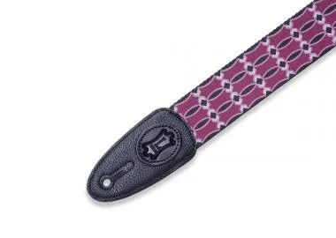 Levy's MPLL-001 Gitárpánt, Levys mintás, poliészter bőr végekkel, és fekete műbőr oldalakkal, 5cm