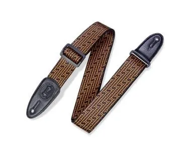 Levy's MPLL-004 Gitárpánt, Levys mintás, poliészter bőr végekkel, és fekete műbőr oldalakkal, 5cm
