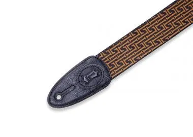 Levy's MPLL-004 Gitárpánt, Levys mintás, poliészter bőr végekkel, és fekete műbőr oldalakkal, 5cm
