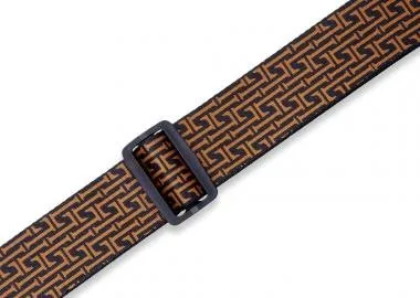 Levy's MPLL-004 Gitárpánt, Levys mintás, poliészter bőr végekkel, és fekete műbőr oldalakkal, 5cm