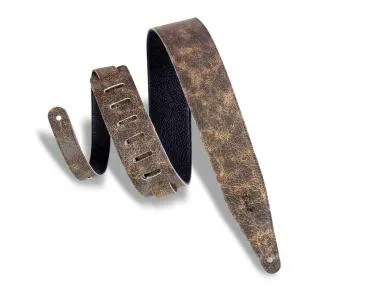 Levy's MG317BOG-BRN Gitárpánt, koptatott bőr, 6cm széles, 152cm hosszú, barna