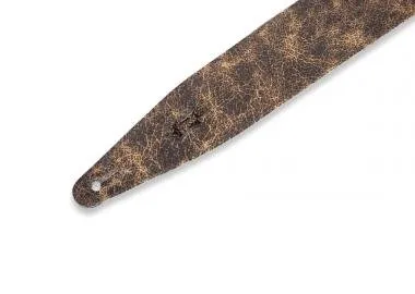 Levy's MG317BOG-BRN Gitárpánt, koptatott bőr, 6cm széles, 152cm hosszú, barna