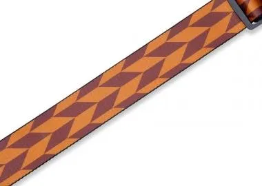 Levy's MPF2-004 Gitárpánt, nyomtatott, poliészter bőr végekkel, fekete műanyag oldalakkal,