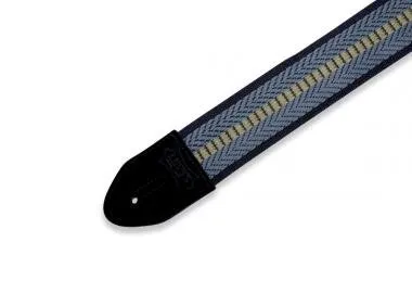 Levy's MC8VIN-001 Gitárpánt, nyomtatott mintával, bőr végekkel, pamut, 5cm széles, 88-152cm hosszú,