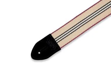 Levy's MC8VIN-003 Gitárpánt, nyomtatott mintával, bőr végekkel, pamut, 5cm széles, 88-152cm hosszú, mintás