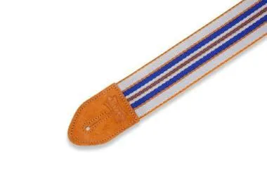 Levy's MC8VIN-005 Gitárpánt, nyomtatott mintával, bőr végekkel, pamut, 5cm széles, 88-152cm hosszú, mintás