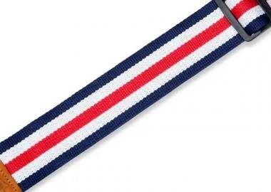 Levy's MC8VIN-007 Gitárpánt, nyomtatott mintával, bőr végekkel, pamut, 5cm széles, 88-152cm hosszú,