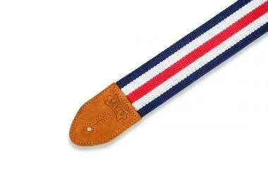 Levy's MC8VIN-007 Gitárpánt, nyomtatott mintával, bőr végekkel, pamut, 5cm széles, 88-152cm hosszú,