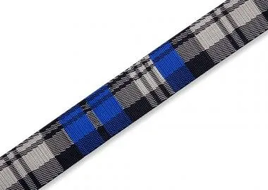 Levy's MC8VIN-009 Gitárpánt, nyomtatott mintával, bőr végekkel, pamut, 5cm széles, 88-152cm hosszú,