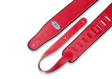 Levy's M26VP-RED_BLK Gitárpánt, kétoldalú, fekete szélek, vinyl, 7cm széles, 109-142cm hosszú, feket