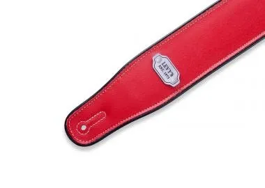 Levy's M26VP-RED_BLK Gitárpánt, kétoldalú, fekete szélek, vinyl, 7cm széles, 109-142cm hosszú, feket