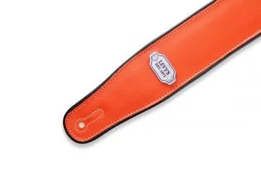 Levy's M26VP-ORG_GRY Gitárpánt, kétoldalú, fekete szélek, vinyl, 7cm széles, 109-142cm hosszú, naran
