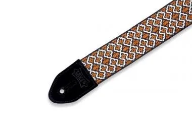 Levy's MC8JQ-005 Gitárpánt, gyapjú, pamut, 5cm széles, 152cm hosszú, barna-fehér