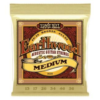Ernie Ball Akustické kytarové struny Earthwood Medium, bronz, 13-56