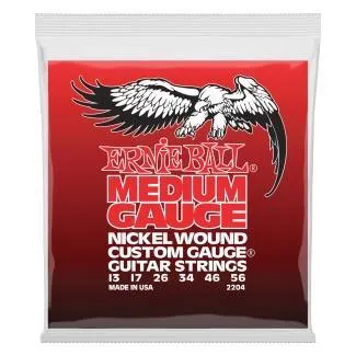 Ernie Ball 2204 Elektromos gitár húrkészlet, Medium Wound W/Wound G, Nikkel/acél, 13-56