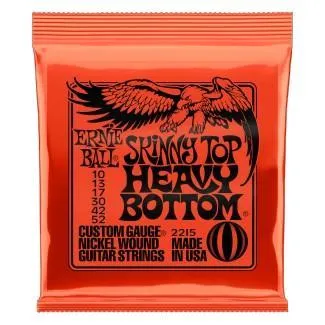Ernie Ball 2215 Elektromos gitár húrkészlet, Skinny Top Heavy Bottom Slinky, Nikkel/acél, 10-52