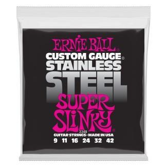 Ernie Ball Sada strun pro elektrickou kytaru Super Slinky, nerezová ocel, 09-42