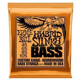 Ernie Ball Sada strun pro elektrickou basu Hybrid Slinky BASS, ocel s niklem, 45-105