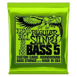 Ernie Ball 2836 Elektromos basszusgitár húrkészlet, Regular Slinky BASS 5, Nikkellel bevont acél, 45-130