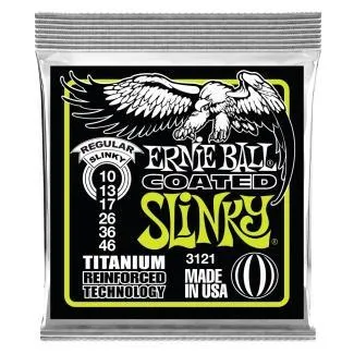 Ernie Ball 3121 Elektromos gitár húrkészlet, Regular Slinky Coated RPS, Titániummal megerősített, 10-46