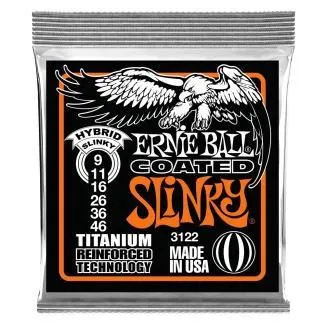 Ernie Ball 3122 Elektromos gitár húrkészlet, Hybrid Slinky Coated RPS, Titániummal megerősített, 9-46